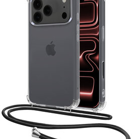 NoXx NoXx iPhone 17 Pro Hoesje Transparant Shockproof Met Zwart Koord
