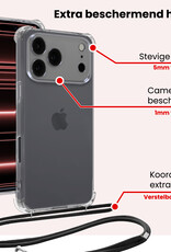 NoXx NoXx iPhone 17 Pro Hoesje Transparant Shockproof Met Zwart Koord