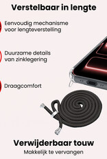 NoXx NoXx iPhone 17 Pro Max Hoesje Transparant Shockproof Met Zwart Koord