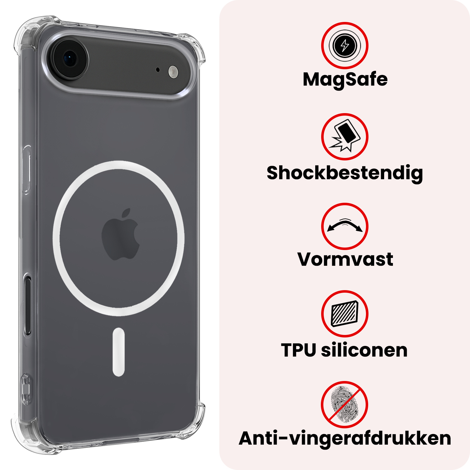 NoXx NoXx iPhone Air Magsafe Hoesje - Transparant - 2 PACK