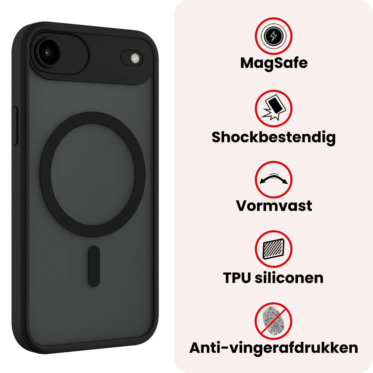 NoXx NoXx iPhone Air Magsafe Hoesje Zwart Met Screenprotector