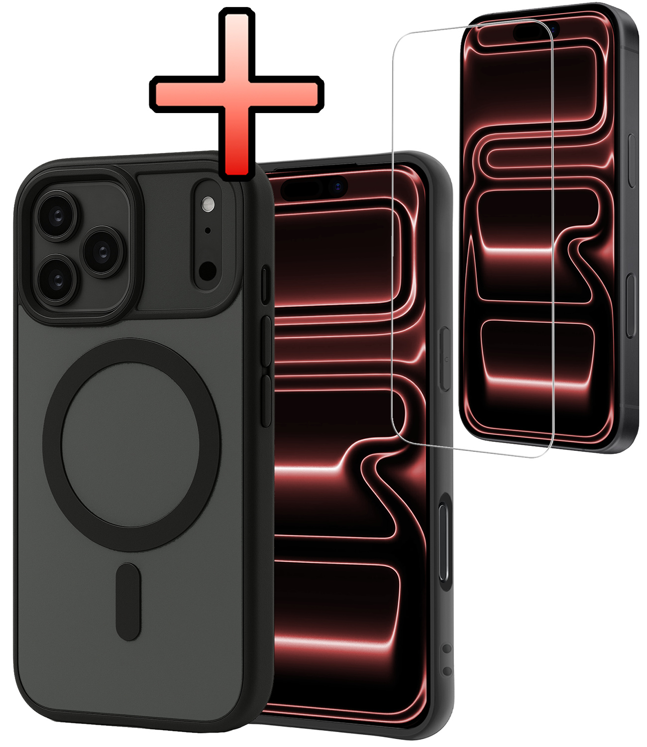 NoXx NoXx iPhone 17 Pro Magsafe Hoesje Zwart Met Screenprotector