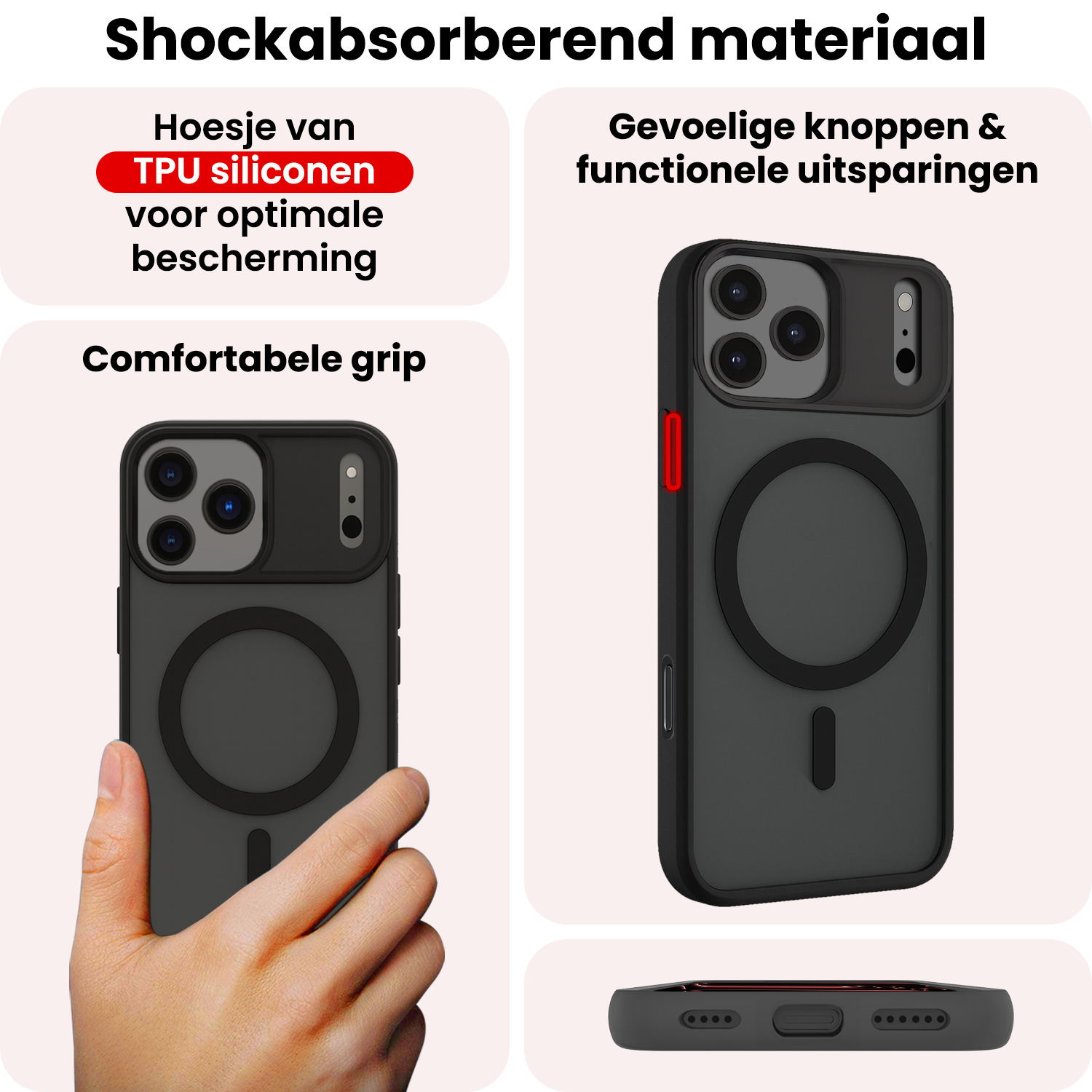 NoXx NoXx iPhone 17 Pro Max Magsafe Hoesje - Zwart - 2 PACK