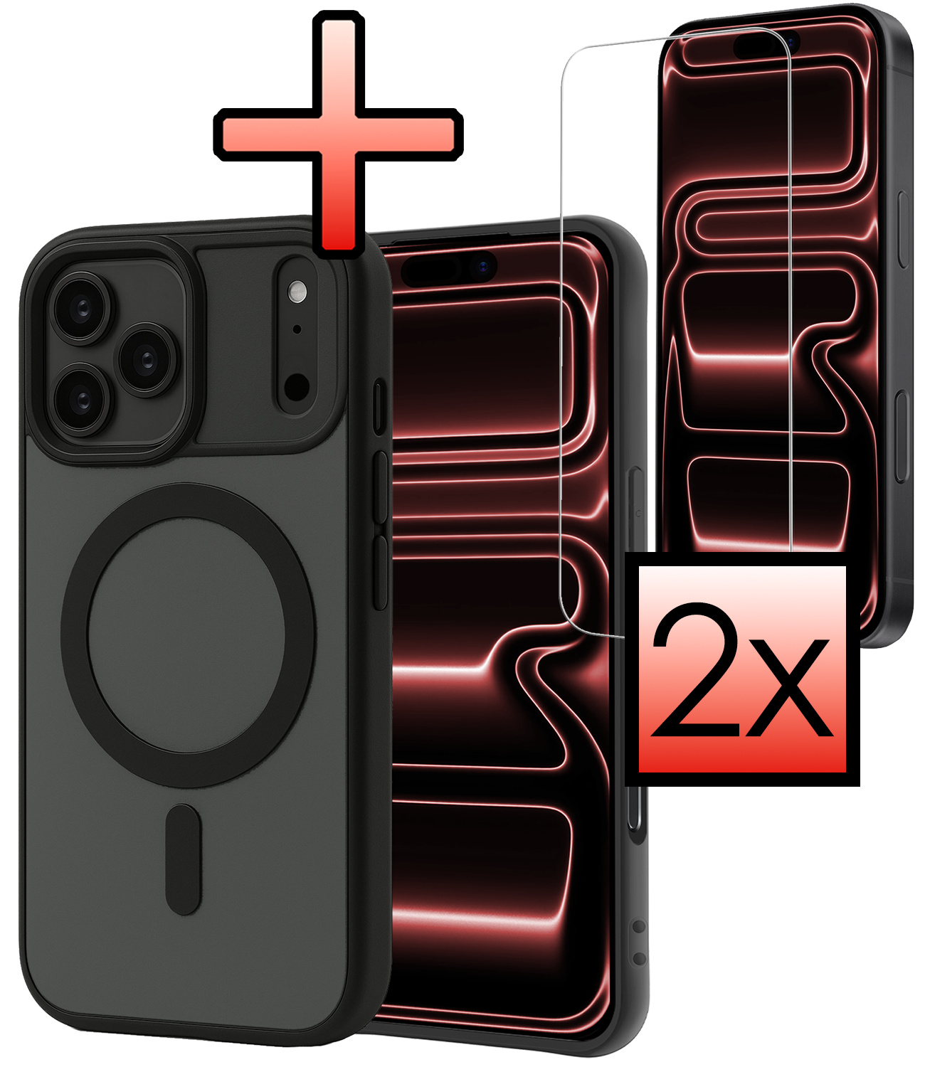 NoXx NoXx iPhone 17 Pro Max Magsafe Hoesje Zwart Met 2x Screenprotector
