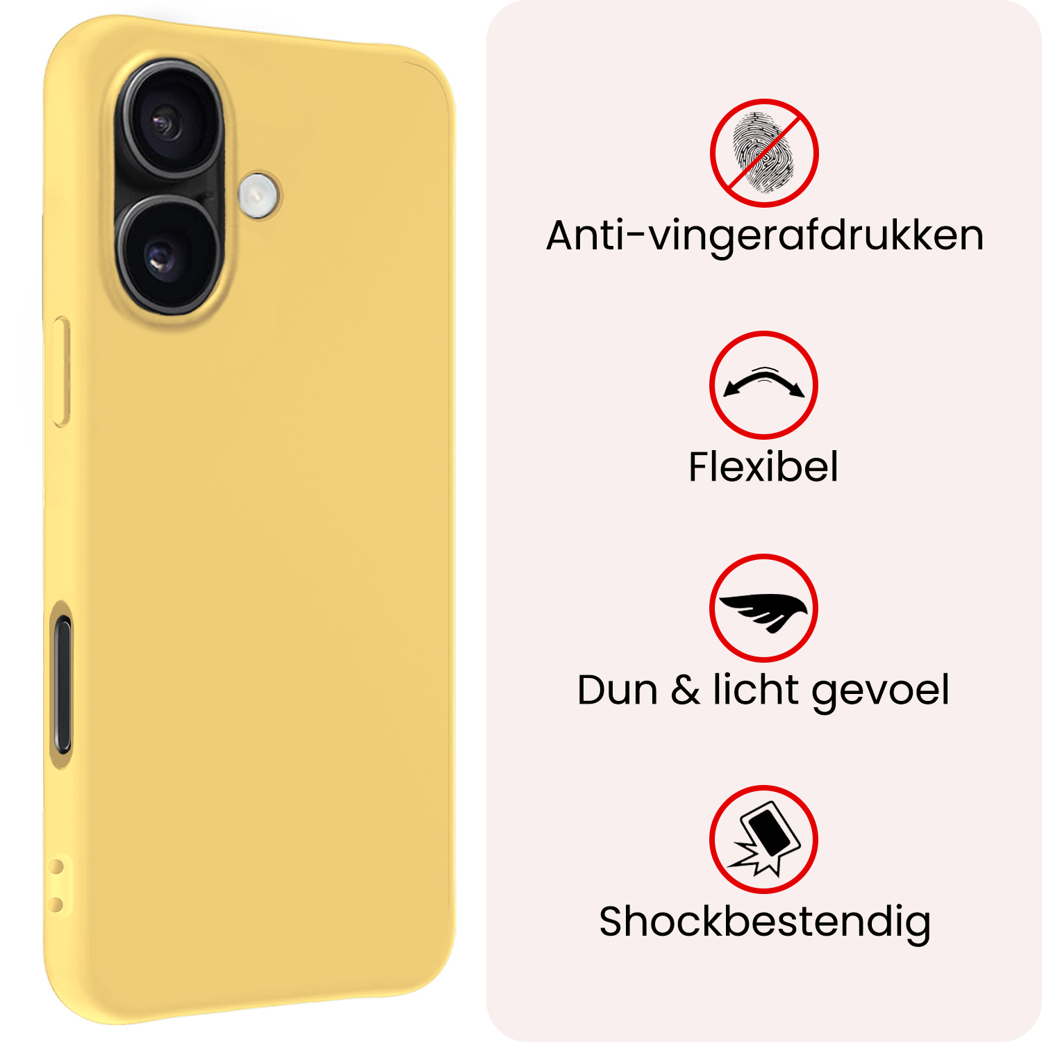 NoXx NoXx iPhone 17 Hoesje Siliconen - Geel