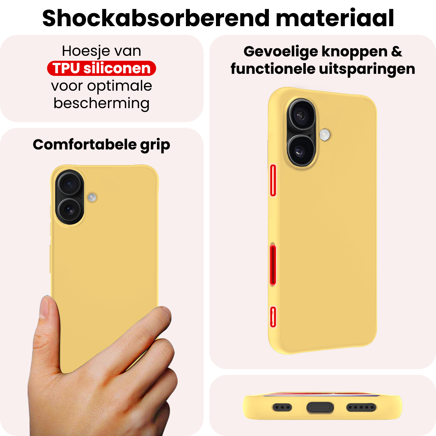 NoXx NoXx iPhone 17 Hoesje Siliconen - Geel
