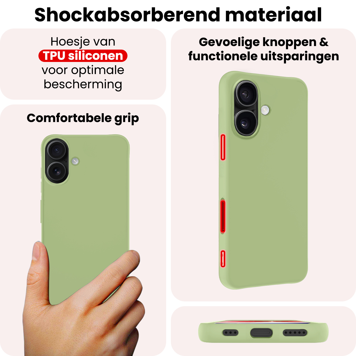 NoXx NoXx iPhone 17 Hoesje Siliconen - Groen