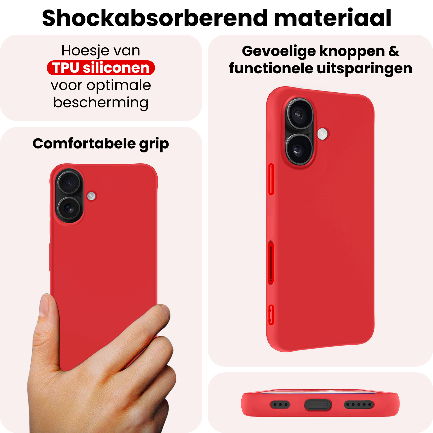 NoXx NoXx iPhone 17 Hoesje Siliconen - Rood