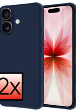 NoXx NoXx iPhone 17 Hoesje Siliconen - Donkerblauw - 2 PACK