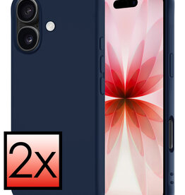 NoXx NoXx iPhone 17 Hoesje Siliconen - Donkerblauw - 2 PACK