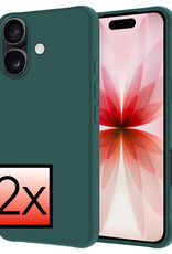 NoXx NoXx iPhone 17 Hoesje Siliconen - Donkergroen - 2 PACK