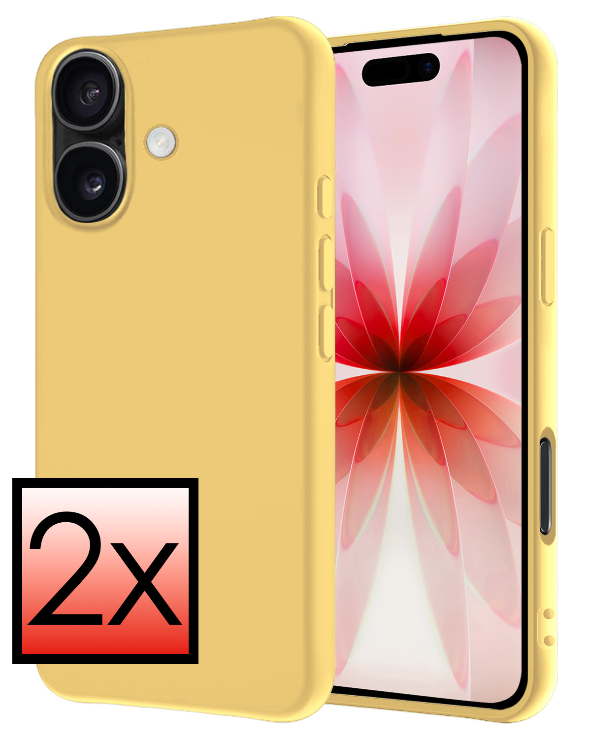 NoXx NoXx iPhone 17 Hoesje Siliconen - Geel - 2 PACK