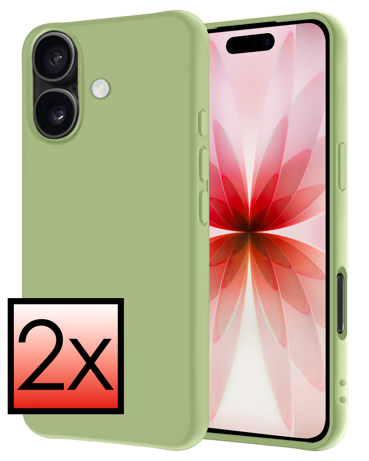 NoXx NoXx iPhone 17 Hoesje Siliconen - Groen - 2 PACK