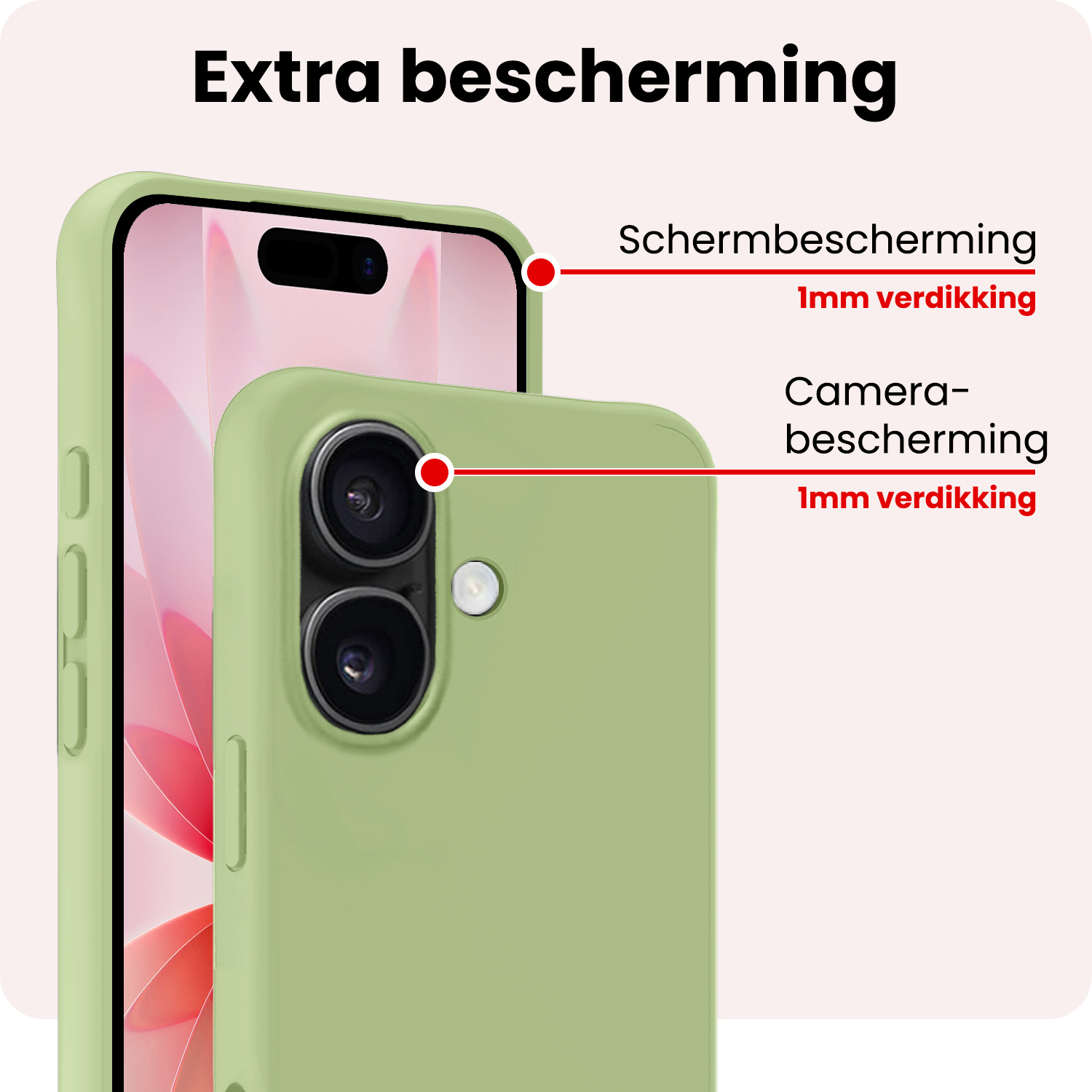 NoXx NoXx iPhone 17 Hoesje Siliconen - Groen - 2 PACK