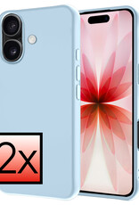 NoXx NoXx iPhone 17 Hoesje Siliconen - Lichtblauw - 2 PACK