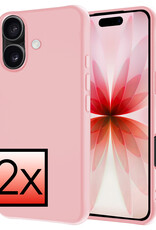 NoXx NoXx iPhone 17 Hoesje Siliconen - Lichtroze - 2 PACK