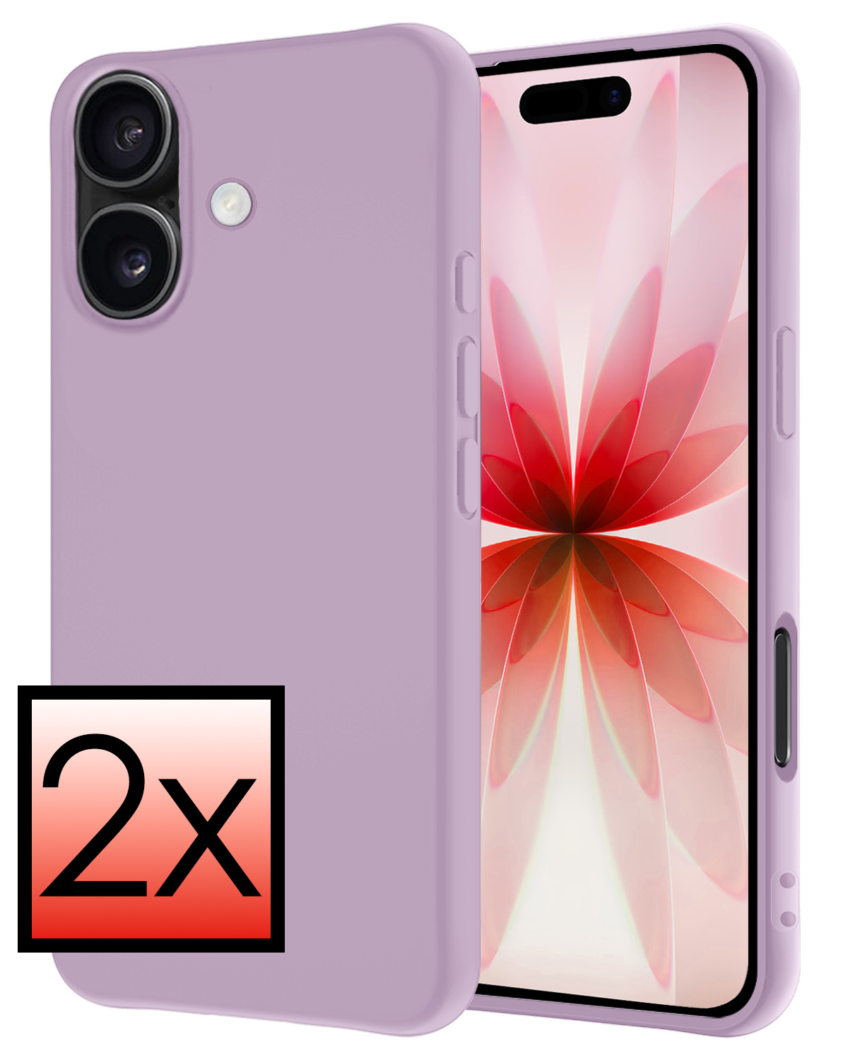 NoXx NoXx iPhone 17 Hoesje Siliconen - Lila - 2 PACK