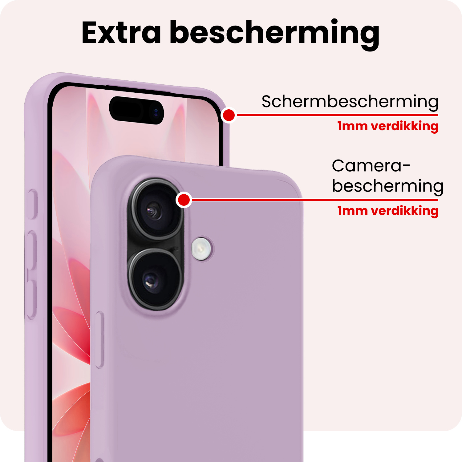 NoXx NoXx iPhone 17 Hoesje Siliconen - Lila - 2 PACK