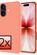 NoXx NoXx iPhone 17 Hoesje Siliconen - Perzik - 2 PACK