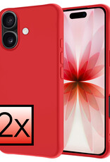 NoXx NoXx iPhone 17 Hoesje Siliconen - Rood - 2 PACK