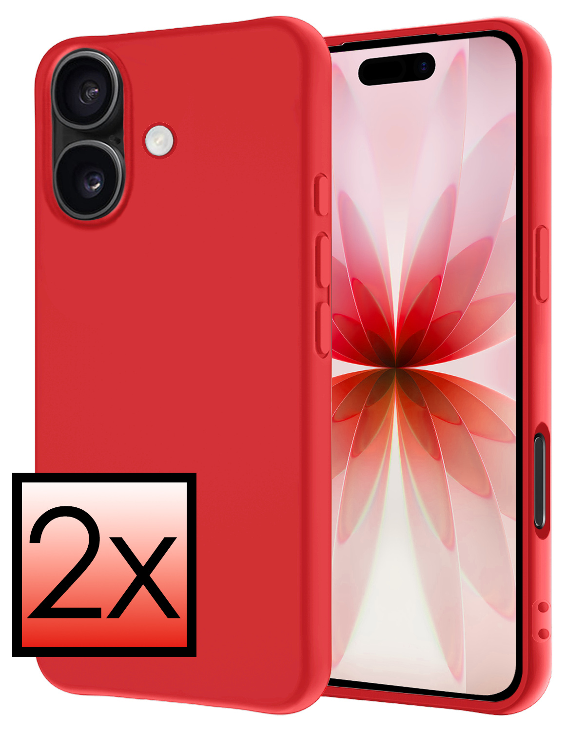 NoXx NoXx iPhone 17 Hoesje Siliconen - Rood - 2 PACK