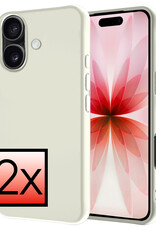 NoXx NoXx iPhone 17 Hoesje Siliconen - Wit - 2 PACK