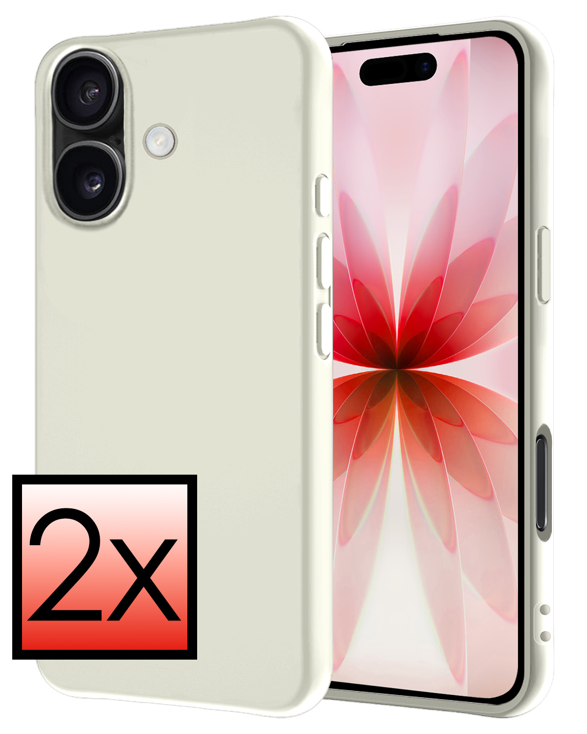 NoXx NoXx iPhone 17 Hoesje Siliconen - Wit - 2 PACK