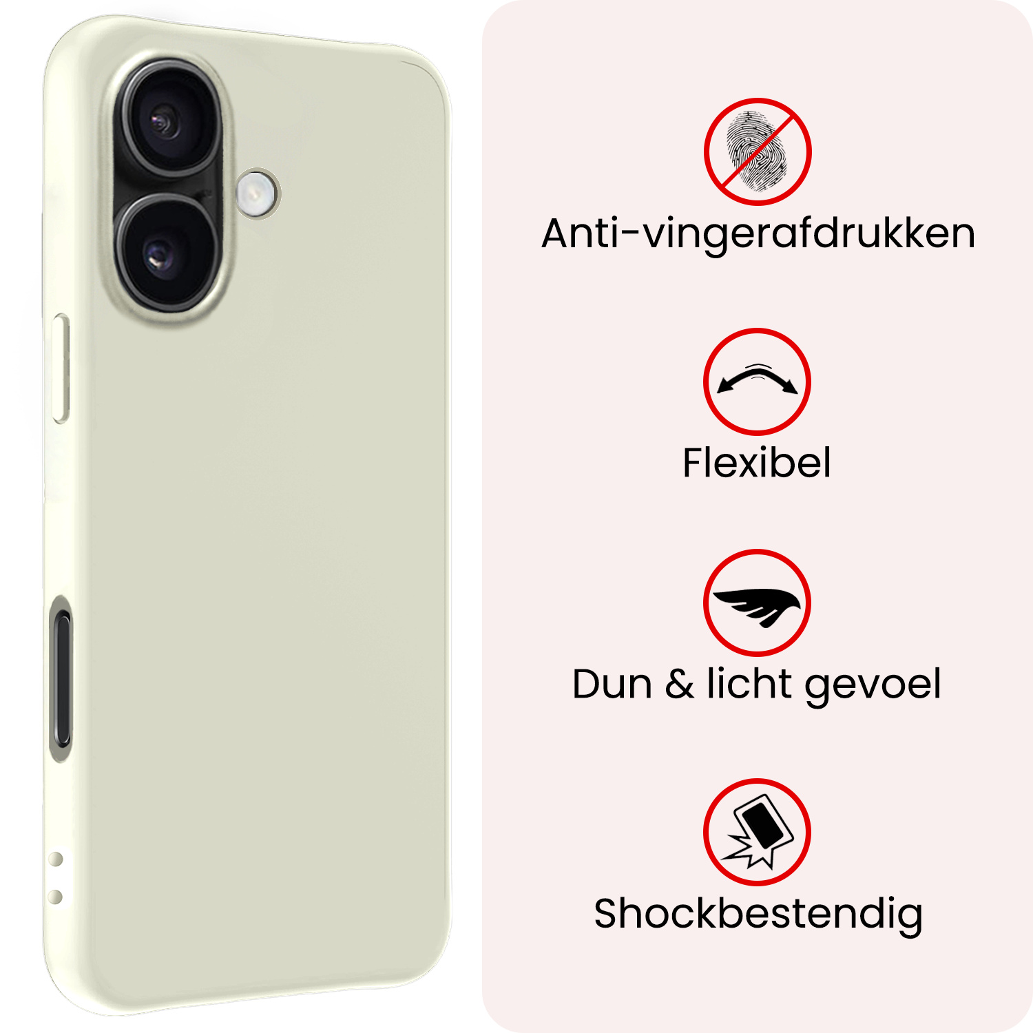 NoXx NoXx iPhone 17 Hoesje Siliconen - Wit - 2 PACK