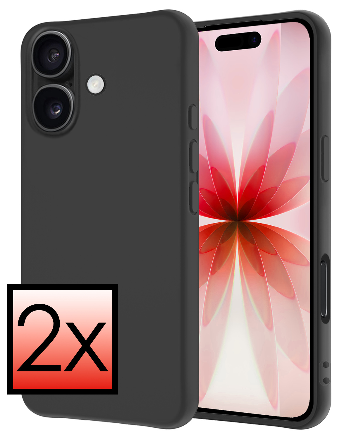 NoXx NoXx iPhone 17 Hoesje Siliconen - Zwart - 2 PACK