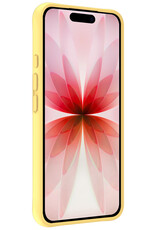 NoXx NoXx iPhone 17 Hoesje Siliconen Met Screenprotector Met Dichte Notch - Geel