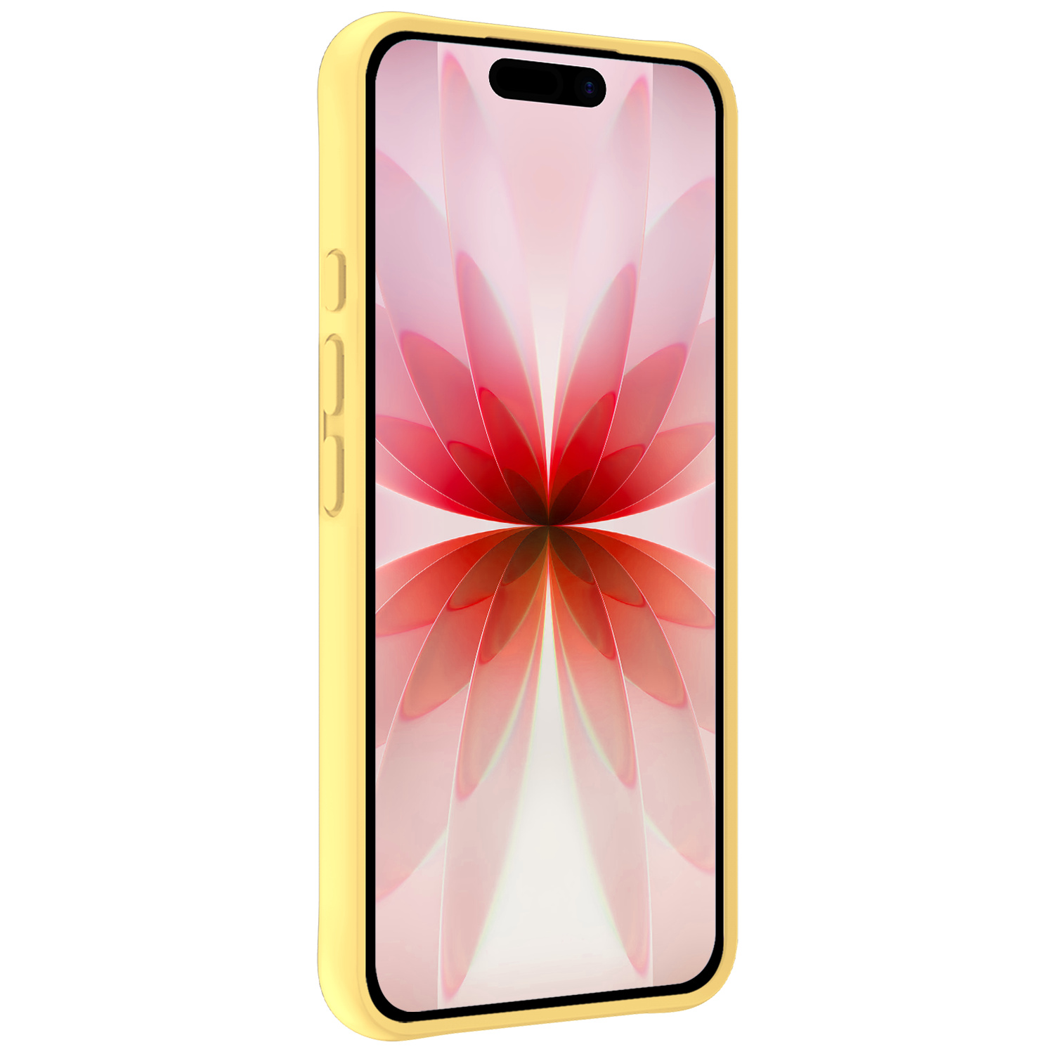 NoXx NoXx iPhone 17 Hoesje Siliconen Met Screenprotector Met Dichte Notch - Geel