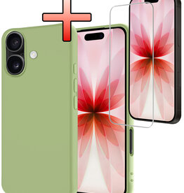 NoXx NoXx iPhone 17 Hoesje Siliconen Met Screenprotector Met Dichte Notch - Groen