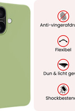 NoXx NoXx iPhone 17 Hoesje Siliconen Met Screenprotector Met Dichte Notch - Groen