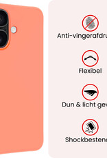 NoXx NoXx iPhone 17 Hoesje Siliconen Met Screenprotector Met Dichte Notch - Perzik