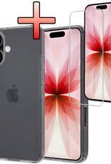 NoXx NoXx iPhone 17 Hoesje Siliconen Met Screenprotector Met Dichte Notch - Transparant