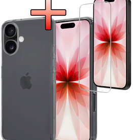 NoXx NoXx iPhone 17 Hoesje Siliconen Met Screenprotector Met Dichte Notch - Transparant