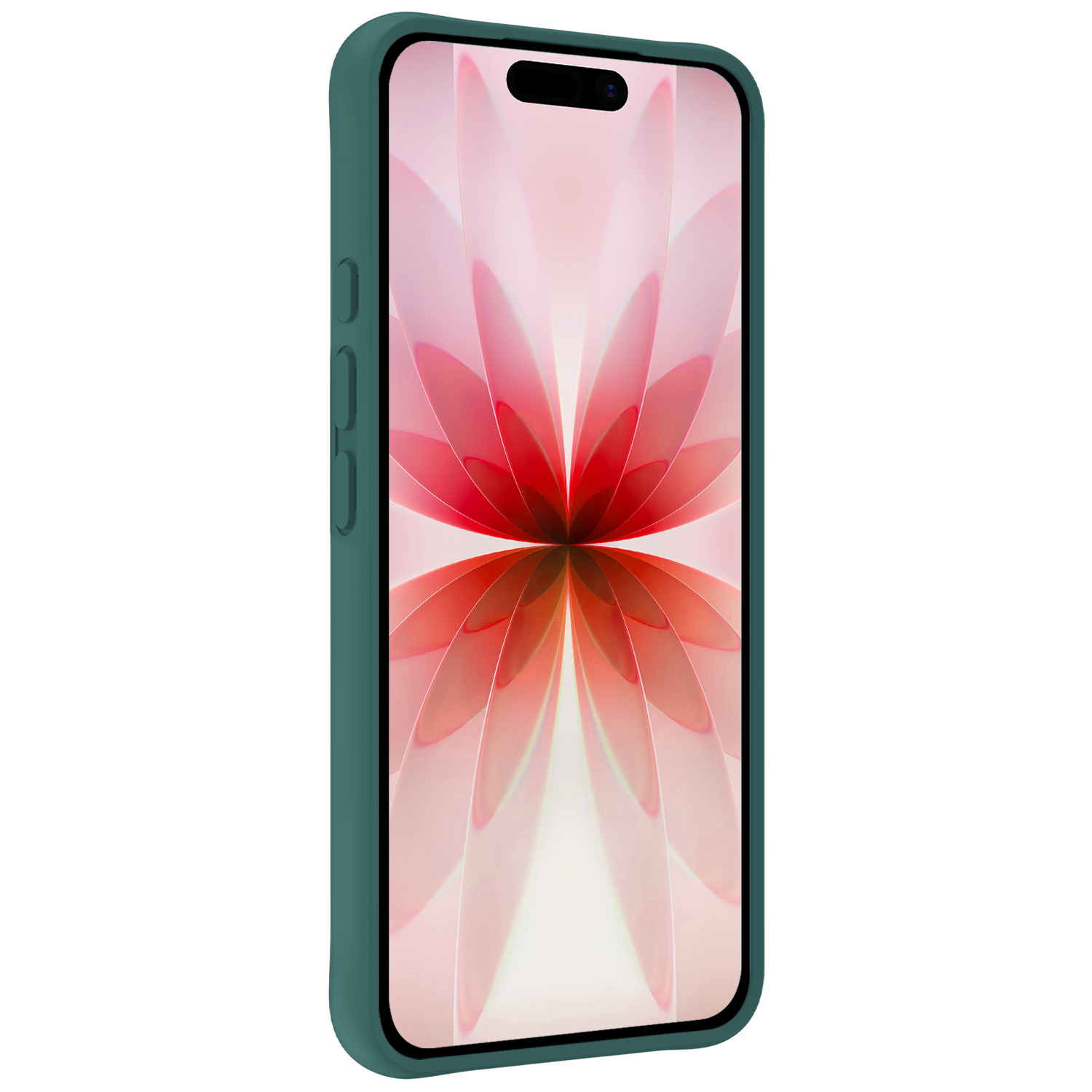 NoXx NoXx iPhone 17 Hoesje Siliconen Met 2x Screenprotector Met Dichte Notch - Donkergroen