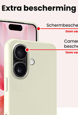 NoXx NoXx iPhone 17 Hoesje Siliconen Met 2x Screenprotector Met Dichte Notch - Wit
