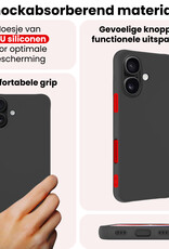 NoXx NoXx iPhone 17 Hoesje Siliconen Met 2x Screenprotector Met Dichte Notch - Zwart