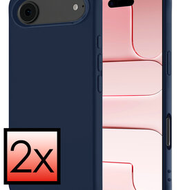 NoXx NoXx iPhone Air Hoesje Siliconen - Donkerblauw - 2 PACK