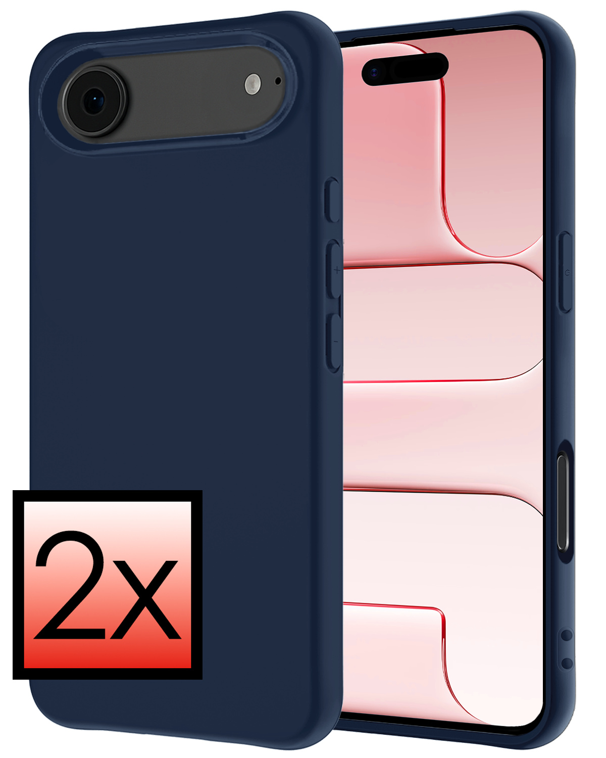NoXx NoXx iPhone Air Hoesje Siliconen - Donkerblauw - 2 PACK
