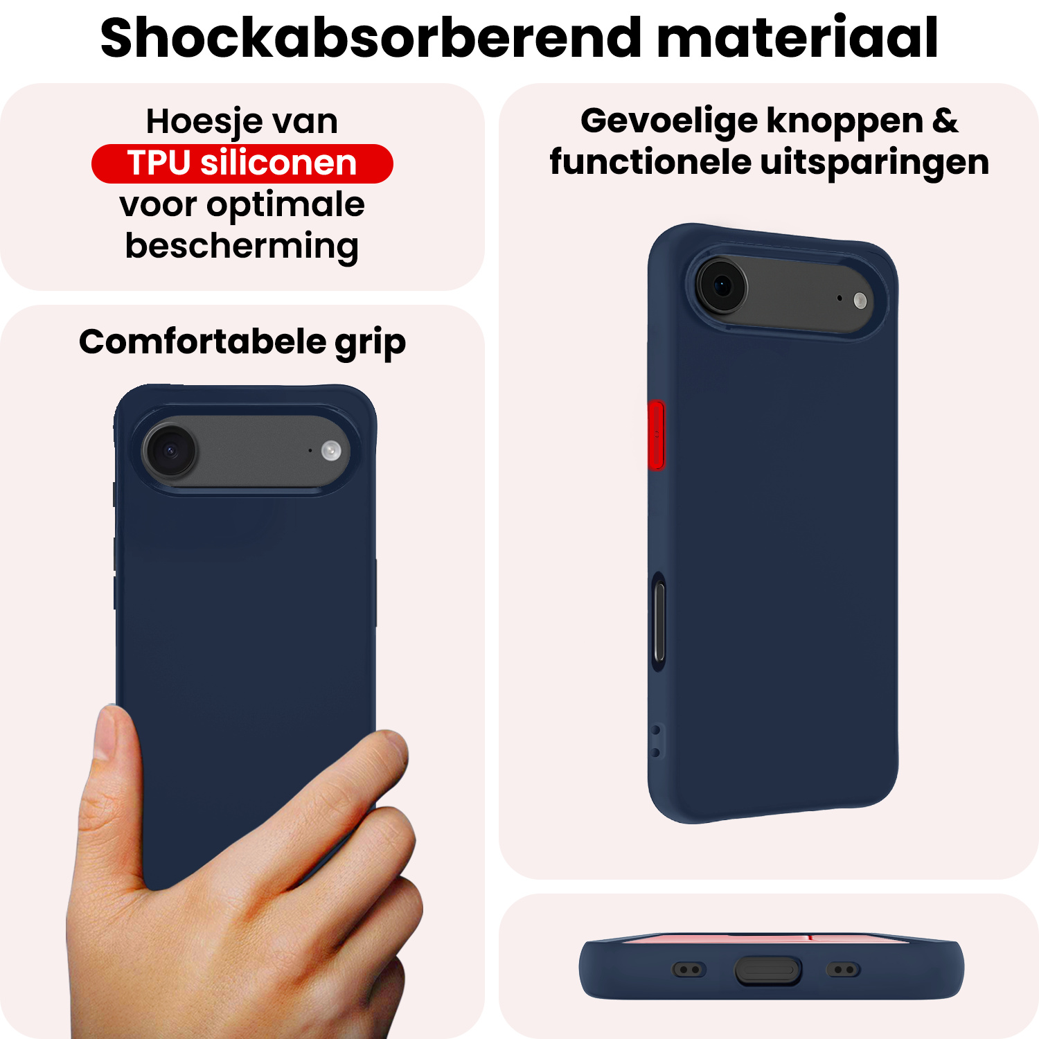 NoXx NoXx iPhone Air Hoesje Siliconen - Donkerblauw - 2 PACK
