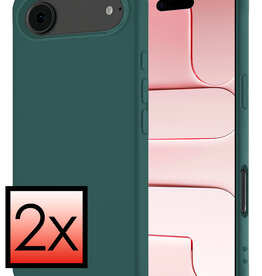 NoXx NoXx iPhone Air Hoesje Siliconen - Donkergroen - 2 PACK