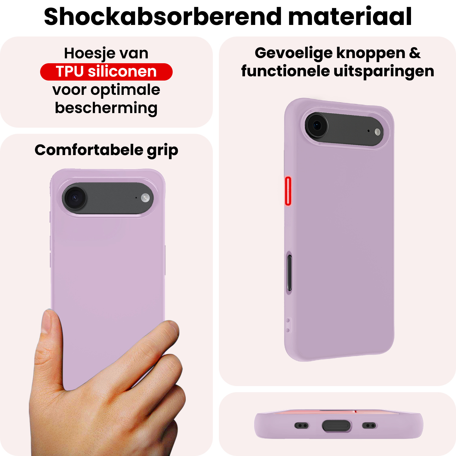 NoXx NoXx iPhone Air Hoesje Siliconen - Lila - 2 PACK