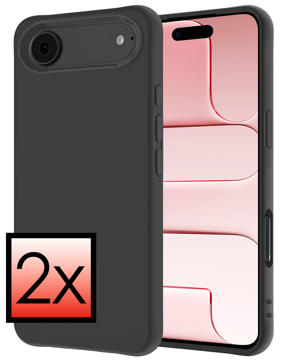 NoXx NoXx iPhone Air Hoesje Siliconen - Zwart - 2 PACK