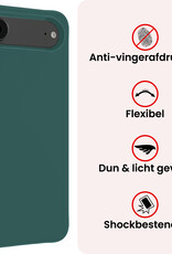 NoXx NoXx iPhone Air Hoesje Siliconen Met Screenprotector Met Dichte Notch - Donkergroen