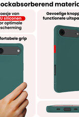 NoXx NoXx iPhone Air Hoesje Siliconen Met Screenprotector Met Dichte Notch - Donkergroen