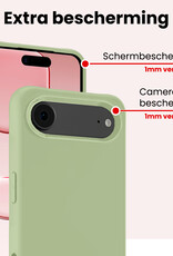 NoXx NoXx iPhone Air Hoesje Siliconen Met Screenprotector Met Dichte Notch - Groen