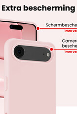 NoXx NoXx iPhone Air Hoesje Siliconen Met Screenprotector Met Dichte Notch - Lichtroze