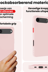 NoXx NoXx iPhone Air Hoesje Siliconen Met Screenprotector Met Dichte Notch - Lichtroze